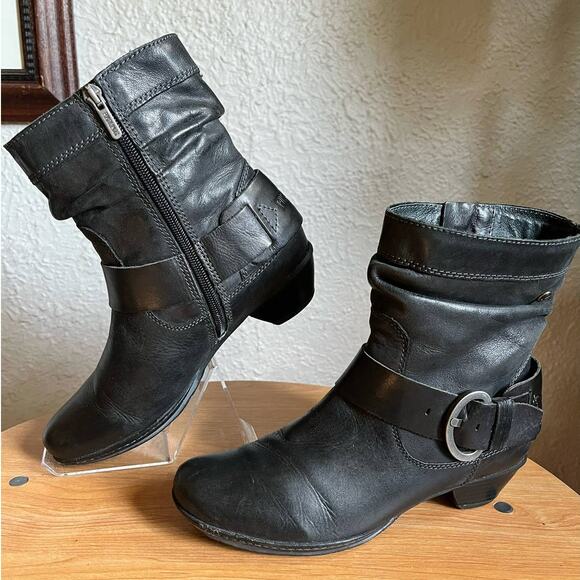 Pikolinos Black Buckle Ankle Booties - Picture 4 of 6